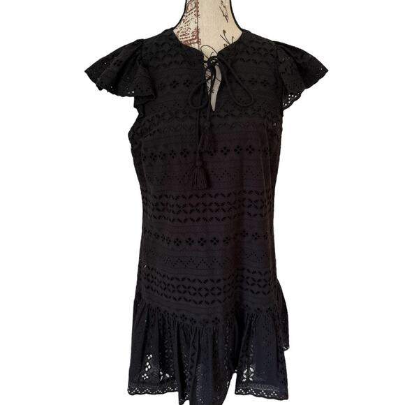 Rebecca Minkoff Caro Eyelet Ruffle Mini Dress- Size 8 - Picture 3 of 11